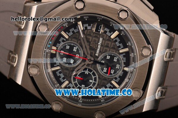 Audemars Piguet Royal Oak Offshore Miyota Quartz Steel Case with Grey/Black Dial and Stick Markers (EF) - Click Image to Close